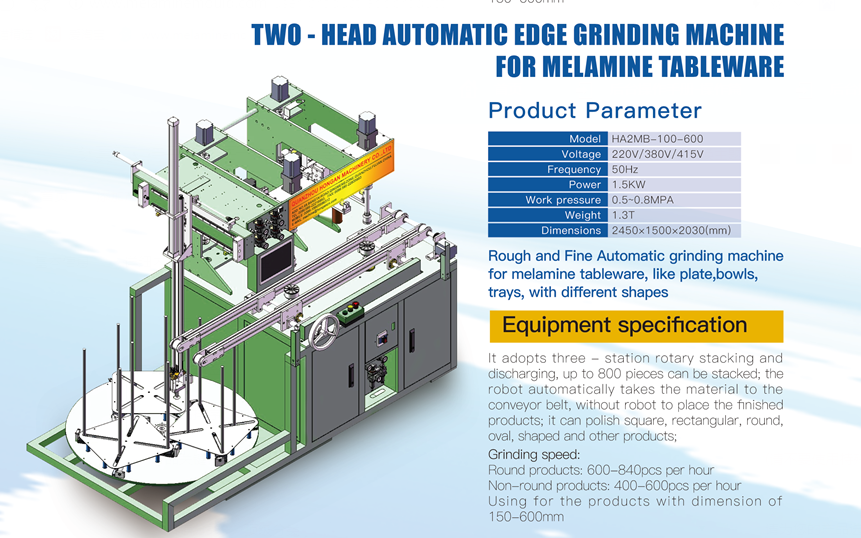Melamine Crockery auto grinding machine