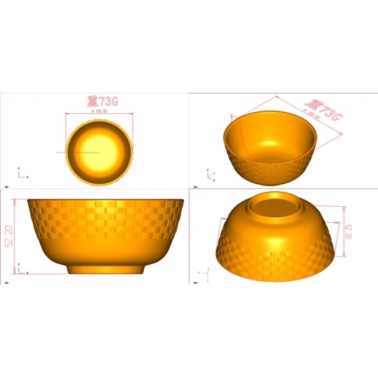 Melamine bowl Mold With Bamboo Design