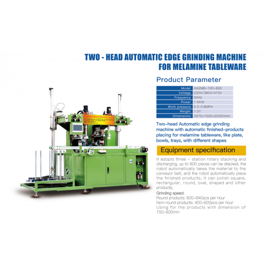 Full Auto Melamine Dinnerware Edge Auto Grinding Machine